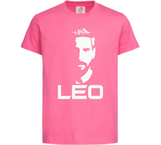 Детская футболка Leo portrait Ярко-розовый фото