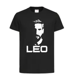 Детская футболка Leo portrait Черный фото