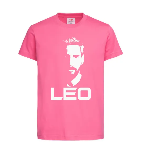 Дитяча футболка Leo portrait Яскраво-рожевий фото