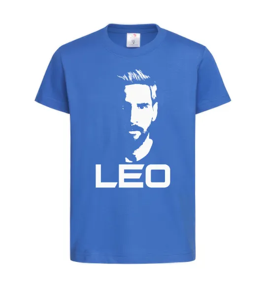 Дитяча футболка Leo portrait Яскраво-синій фото