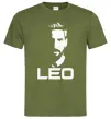 Мужская футболка Leo portrait Оливковый фото