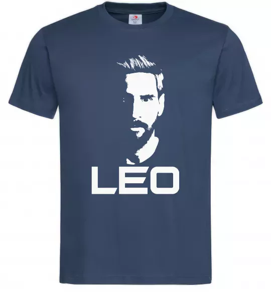 Мужская футболка Leo portrait Темно-синий фото