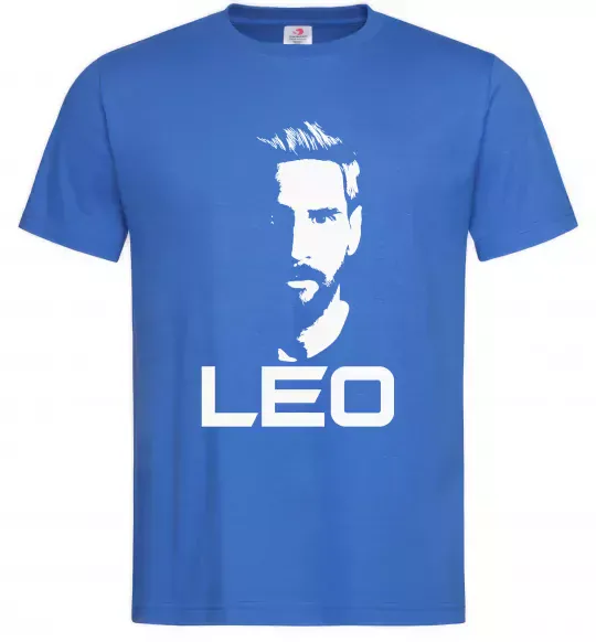 Мужская футболка Leo portrait Ярко-синий фото