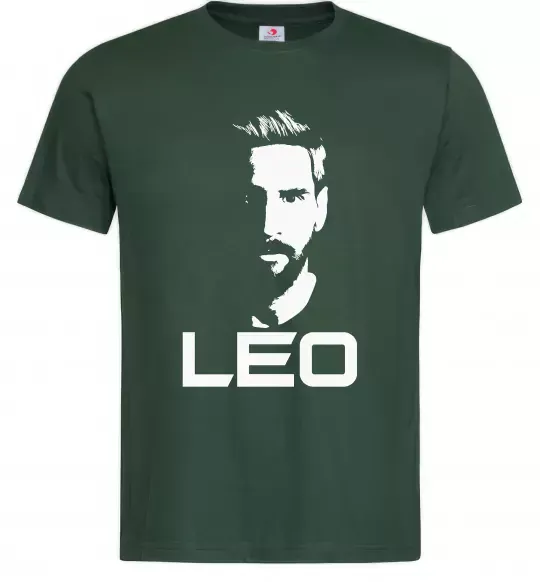 Мужская футболка Leo portrait Темно-зеленый фото