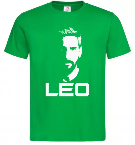 Мужская футболка Leo portrait Зеленый фото