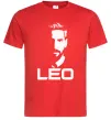 Мужская футболка Leo portrait Красный фото