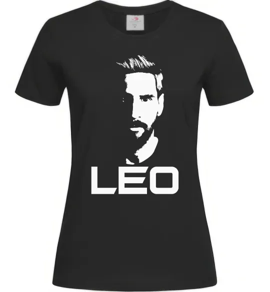 Жіноча футболка Leo portrait Чорний фото