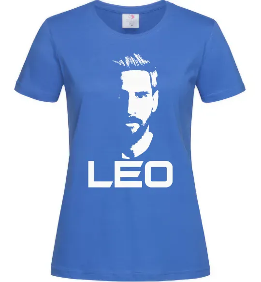 Жіноча футболка Leo portrait Яскраво-синій фото