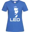 Жіноча футболка Leo portrait Яскраво-синій фото
