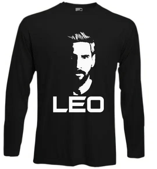 Лонгслів Leo portrait Чорний фото