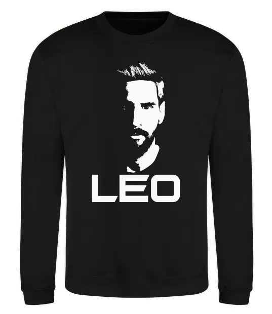 Світшот Leo portrait Чорний фото