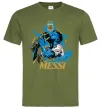 Чоловіча футболка Lionel Messi з кубком Оливковий фото