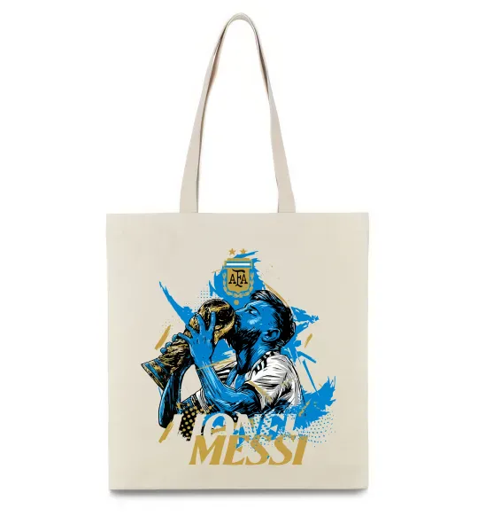 Эко-сумка Lionel Messi з кубком Бежевый фото