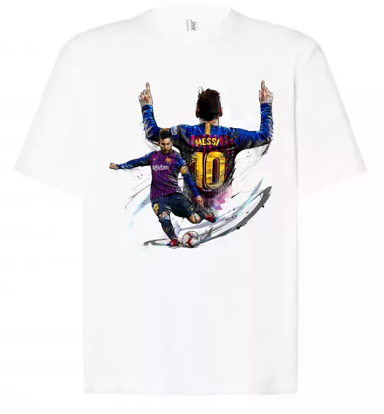 Футболка Оверсайз Messi Barcelona Белый фото