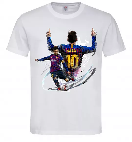 Мужская футболка Messi Barcelona Белый фото