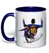 Чашка з кольоровою ручкою Messi Barcelona Глибокий темно-синій фото