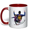 Чашка з кольоровою ручкою Messi Barcelona Червоний фото