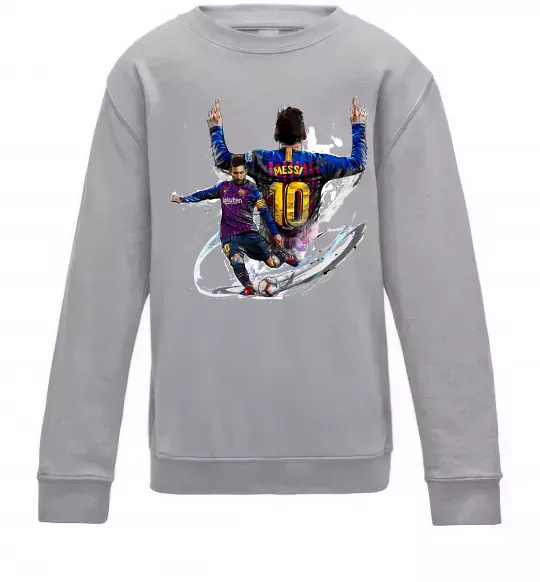 Детский Свитшот Messi Barcelona Серый меланж фото