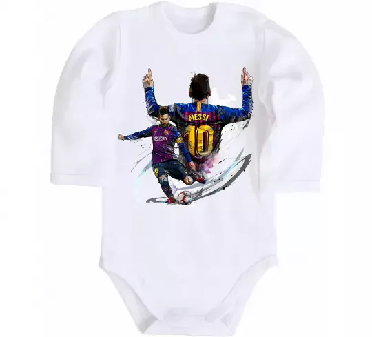 Детский боди Messi Barcelona Белый фото
