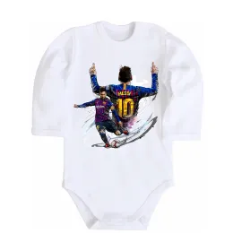 Дитячий бодік Messi Barcelona Білий фото
