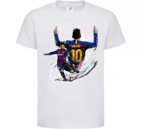 Дитяча футболка Messi Barcelona Білий фото