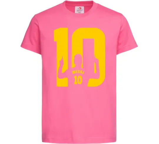 Дитяча футболка Messi 10 Яскраво-рожевий фото