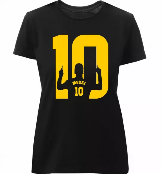 Жіноча преміум футболка Messi 10 Чорний фото