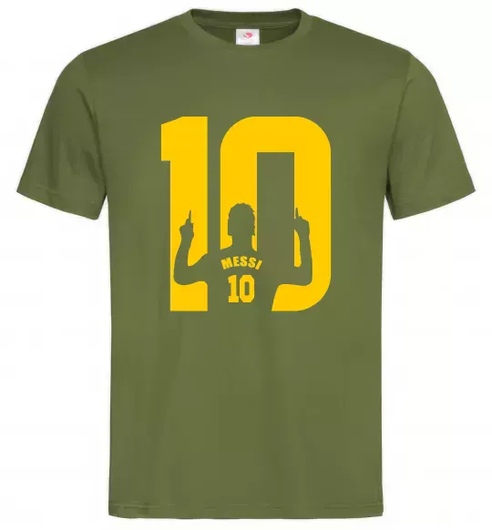 Мужская футболка Messi 10 Оливковый фото