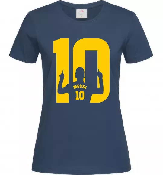 Женская футболка Messi 10 Темно-синий фото