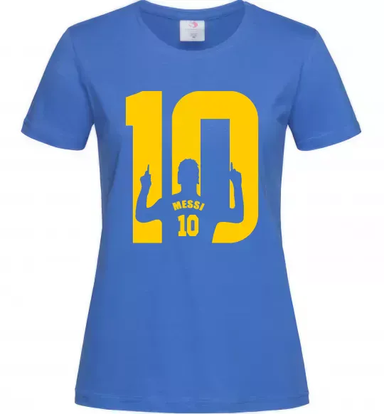 Женская футболка Messi 10 Ярко-синий фото