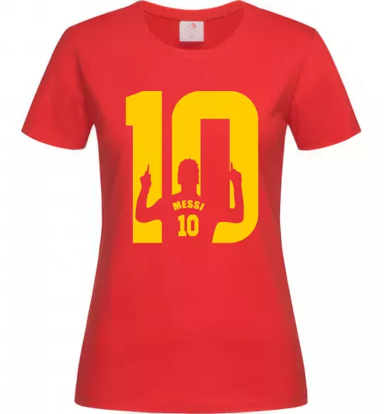 Женская футболка Messi 10 Красный фото