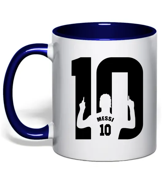 Чашка с цветной ручкой Messi 10 Глубокий темно-синий фото