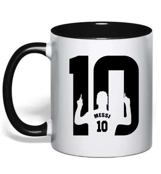 Чашка с цветной ручкой Messi 10 Черный фото