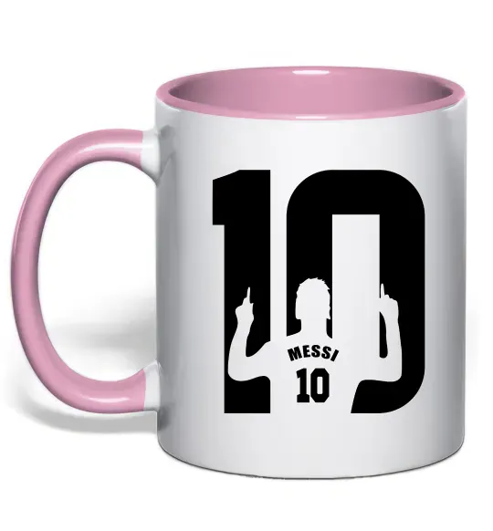 Чашка с цветной ручкой Messi 10 Нежно розовый фото