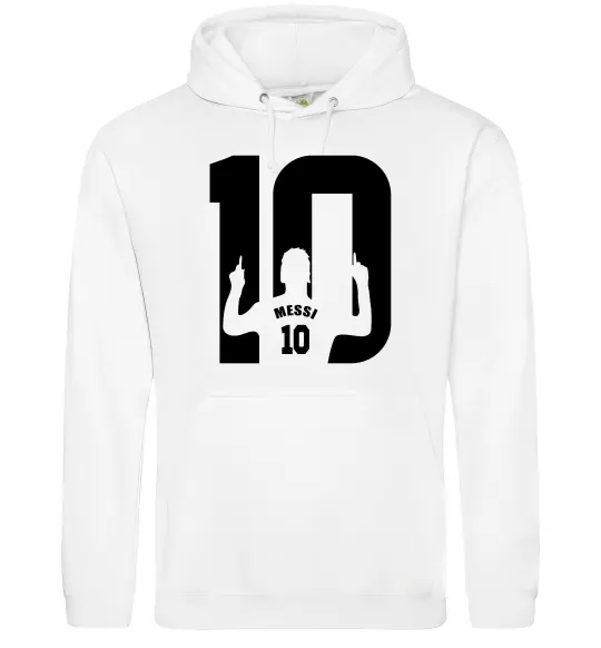 Мужская толстовка (худи) Messi 10 Белый фото