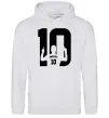 Мужская толстовка (худи) Messi 10 Серый меланж фото