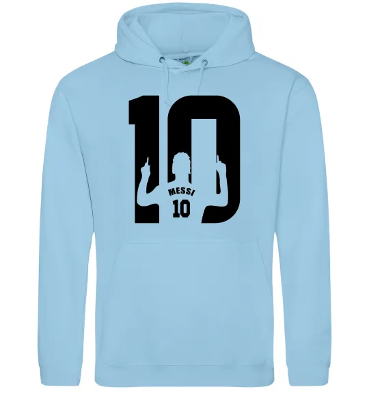 Чоловіча толстовка (худі) Messi 10 Блакитний фото