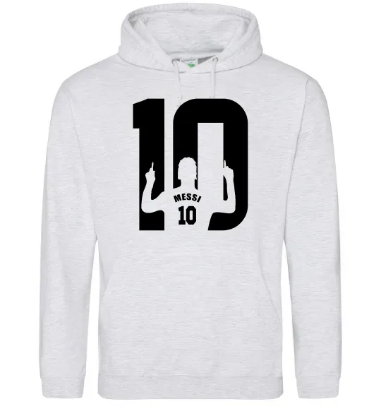 Женская толстовка (худи) Messi 10 Серый меланж фото