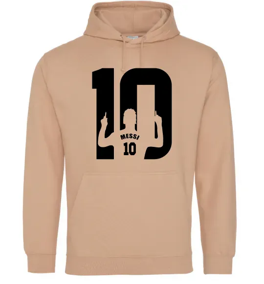 Женская толстовка (худи) Messi 10 Песочный фото