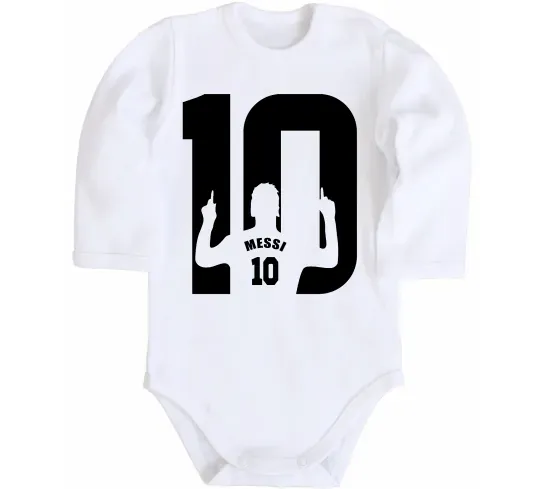 Дитячий бодік Messi 10 Білий фото