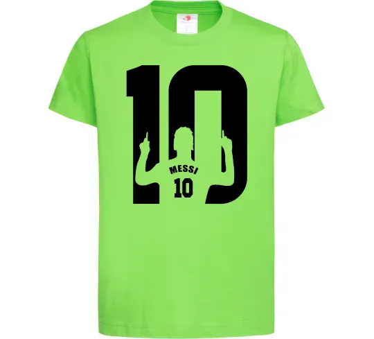 Дитяча футболка Messi 10 Лаймовий фото