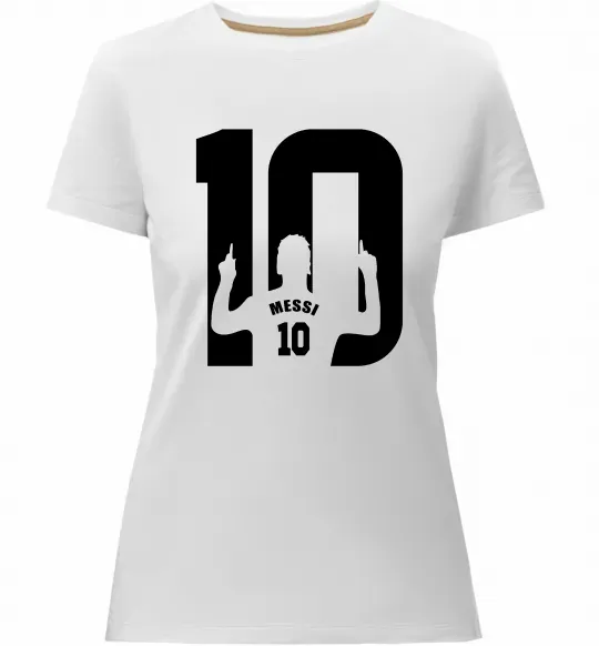 Жіноча преміум футболка Messi 10 Білий фото