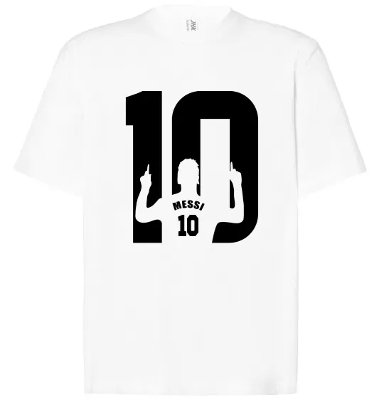 Футболка Оверсайз Messi 10 Белый фото