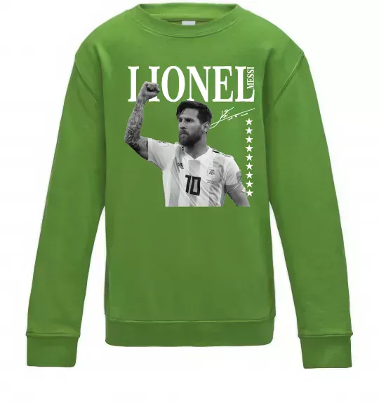 Дитячий світшот Lionel Messi підпис Лаймовий фото