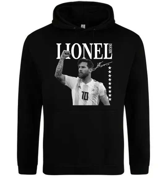 Женская толстовка (худи) Lionel Messi підпис Черный фото