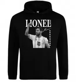 Женская толстовка (худи) Lionel Messi підпис Черный фото
