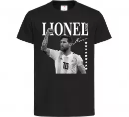 Детская футболка Lionel Messi підпис Черный фото