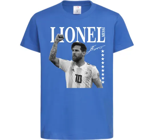 Детская футболка Lionel Messi підпис Ярко-синий фото