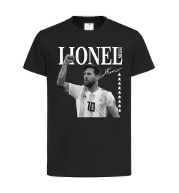Детская футболка Lionel Messi підпис Черный фото