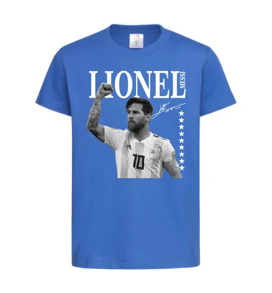 Дитяча футболка Lionel Messi підпис Яскраво-синій фото